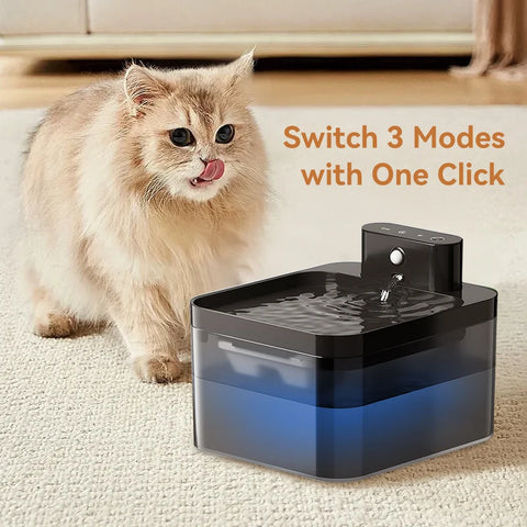 Wireless Smart Cat Water Fountain – Infrared Sensor, Rechargeable, 2.2L Quiet Automatic Pet Water Dispenser