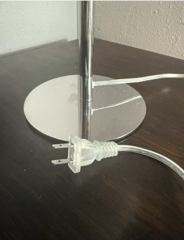 Retro Mid-Century Modern Macaron Accent Lamp – Glass Shade & Chrome Base