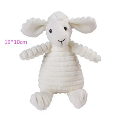 Plush Squeaky Dog Toy – Animal Shape Bite-Resistant Corduroy Chew & Fetch Toy for Dogs & Puppies