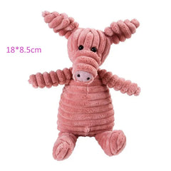 Plush Squeaky Dog Toy – Animal Shape Bite-Resistant Corduroy Chew & Fetch Toy for Dogs & Puppies