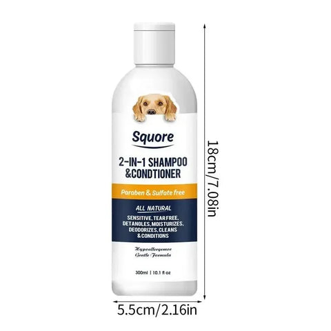 2-in-1 Dog Shampoo & Conditioner – Natural Botanical Formula, pH Balanced for Sensitive Skin