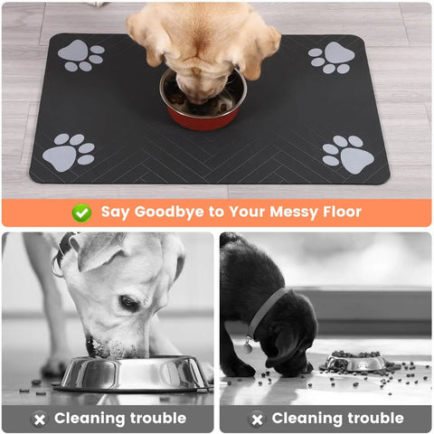 Pet Feeding Mat – Absorbent, Waterproof, and Anti-Slip for Mess-Free Mealtimes