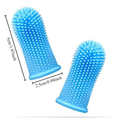 360° Silicone Pet Finger Toothbrush with Case – Gentle Dental Care for Dogs & Cats