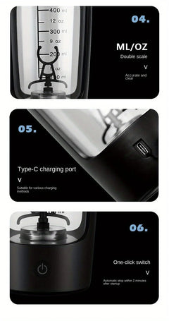 Portable Rechargeable Protein Shaker Mixer