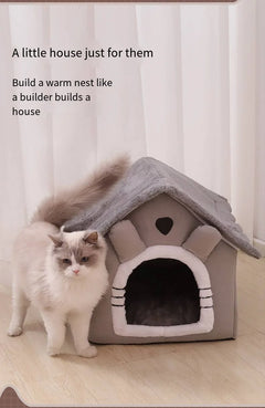 Cozy Cat & Dog House Bed – Perfect for Small to Medium Pets