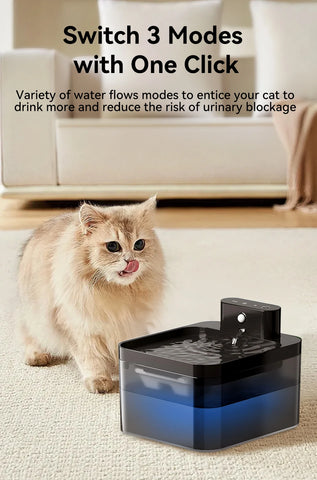 Wireless Smart Cat Water Fountain – Infrared Sensor, Rechargeable, 2.2L Quiet Automatic Pet Water Dispenser