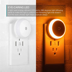 LED Smart Sensor Night Light – Plug-In, Auto On/Off, Soft Amber Glow