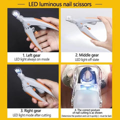 LED Pet Nail Clipper Scissors – Professional Cat & Dog Nail Trimmer with Safety Light