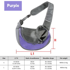 Dog Sling Carrier Backpack – Breathable Mesh Travel Crossbody Bag for Small Dogs & Cats