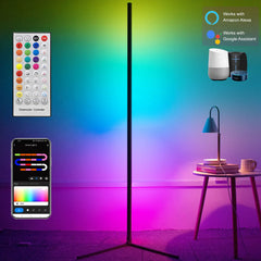 Leclstar 63" RGB Corner Floor Lamp – Smart LED Light with USB & Remote