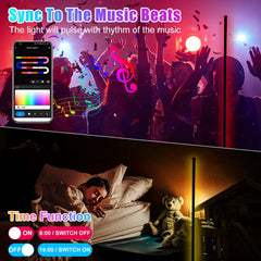 Leclstar 63" RGB Corner Floor Lamp – Smart LED Light with USB & Remote