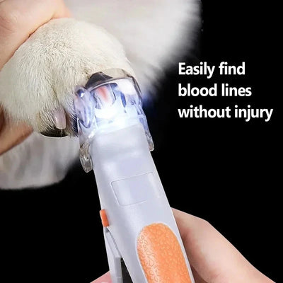 LED Pet Nail Clipper Scissors – Professional Cat & Dog Nail Trimmer with Safety Light