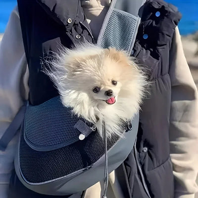 Dog Sling Carrier Backpack – Breathable Mesh Travel Crossbody Bag for Small Dogs & Cats