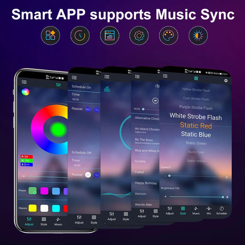 Smart RGBIC Dynamic Star LED Light Strip – App Controlled Holiday and Party Decor