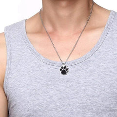 Pet Memorial Paw Print Cremation Necklace for Dogs & Cats
