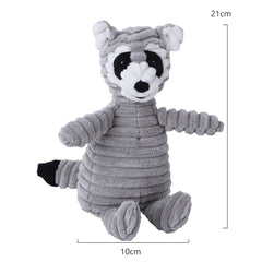 Plush Squeaky Dog Toy – Animal Shape Bite-Resistant Corduroy Chew & Fetch Toy for Dogs & Puppies