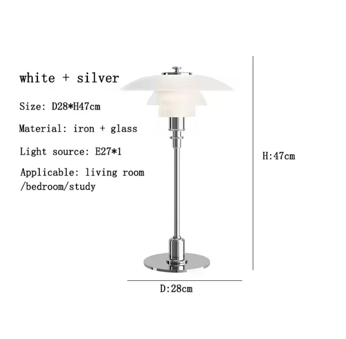 Art Deco Table Lamp Inspired by Paul Hemingsen's PH-3 1/2-2 1/2 Design in 1924