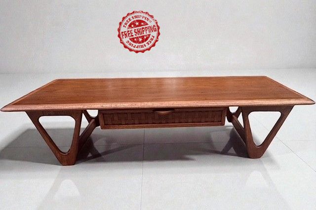 Refinished 1961 Lane Perception Coffee Table – Warren Church Design, MCM Walnut