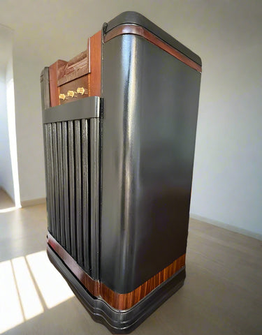 Upcycled 1940s Philco Radio Cabinet with Bluetooth, Record Player & Storage/LED