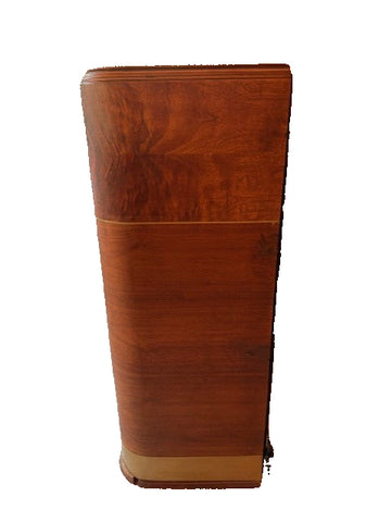1940s Silvertone Radio Dry Bar – Upcycled Art Deco Cabinet w/ LED & Storage