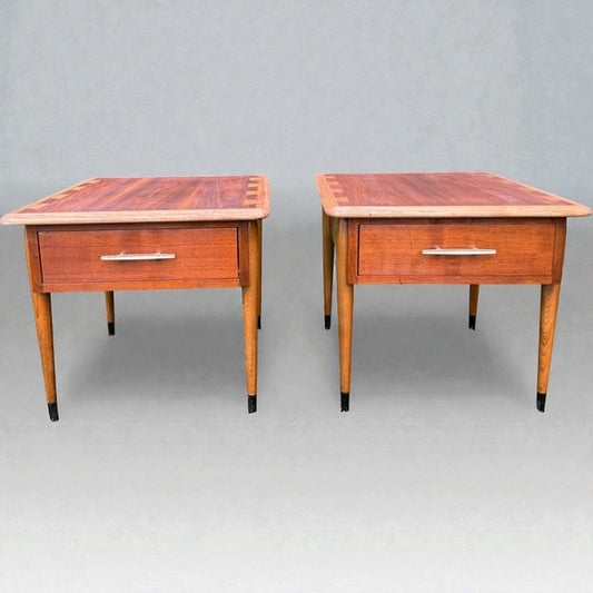 Pair of Restored 1964 Lane Acclaim End Tables – Mid-Century Modern Walnut